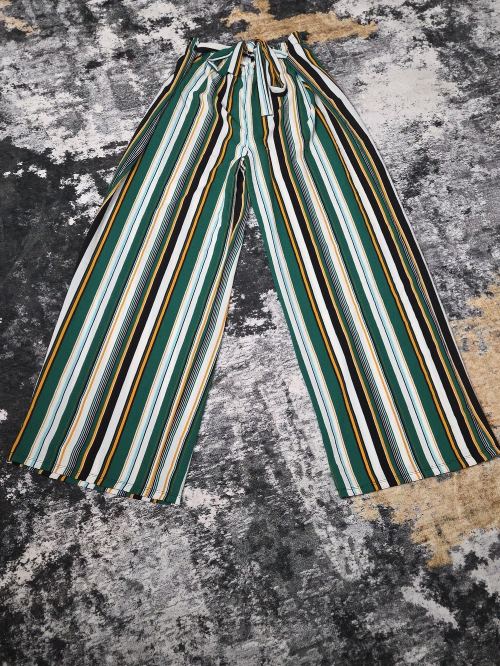Rainbow Women’s XL Striped Wide Leg Belted Pants